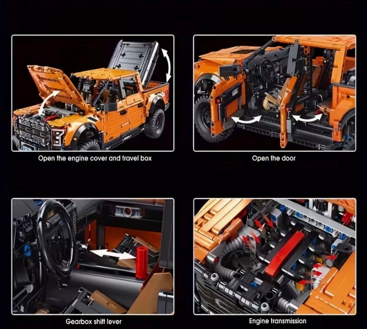 4x4 Off-Road Pickup Building Blocks Set – 1100 Pieces